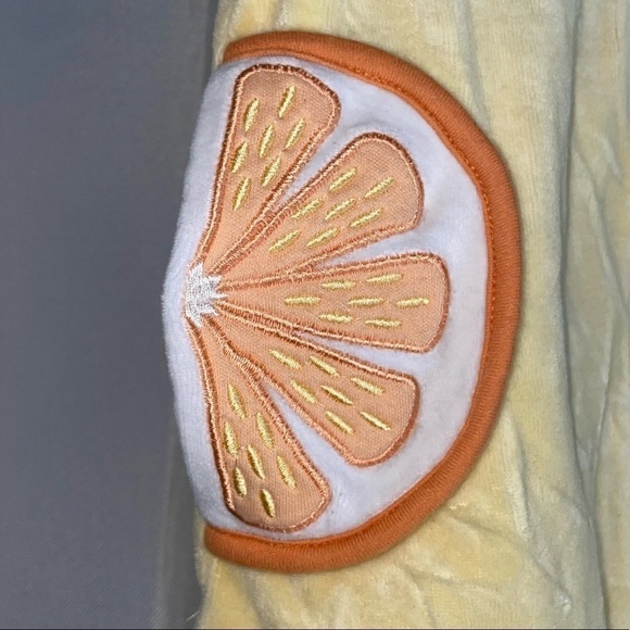 Cutey Couture Towel Dress Short Sleeve Terry Dress Orange Slice Pockets Full Zip - Picture 2 of 7